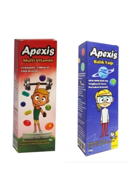 Apexis - Apexis Multivitamin 150 ml+ Balık Yağı 150 ml 2 Li
