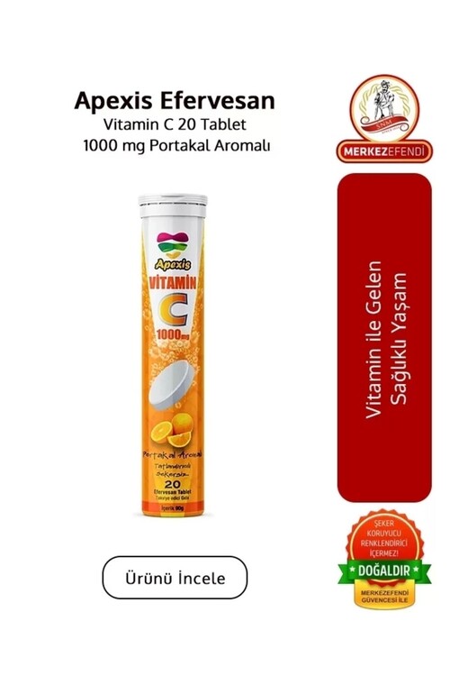 Apexis - Apexis Vitamin C 1000 Mg 20 Efervesan Tablet