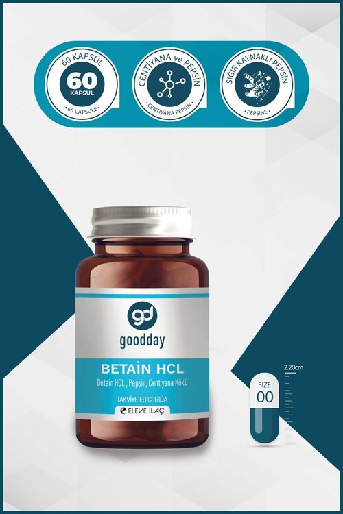 Goodday Betain Hcl Pepsin 60 Kapsül Besin Takviyes