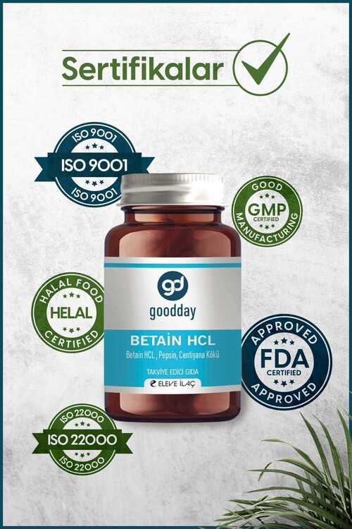 Goodday Betain Hcl Pepsin 60 Kapsül Besin Takviyes