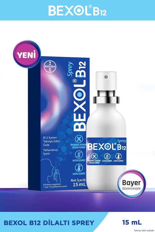 Bexol - Bexol B12 Dilaltı Sprey, 15 ml B12 Vitamini Içeren
