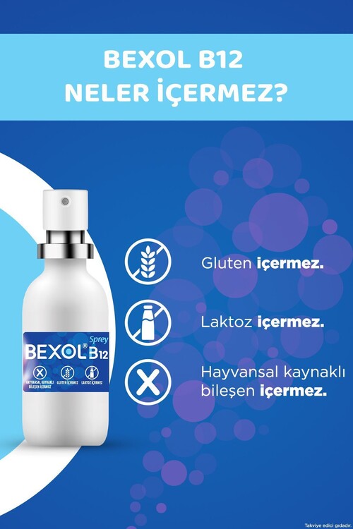 Bexol B12 Dilaltı Sprey, 15 ml B12 Vitamini Içeren