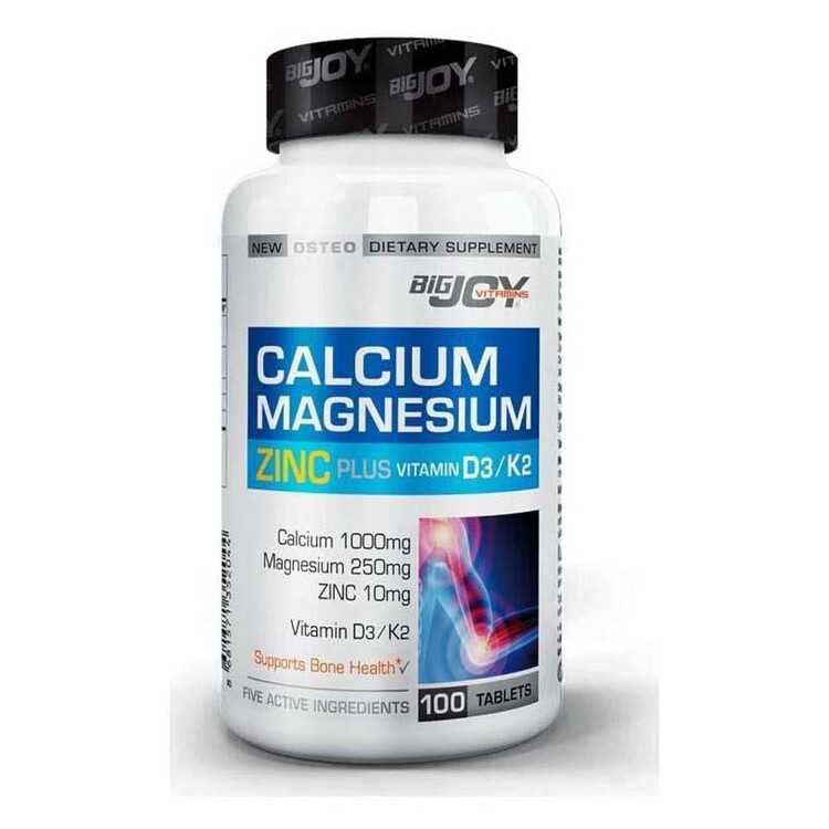 Bigjjoy - Big Joy Calcium Magnesium Zinc K2 D3 100 Tablet