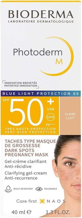 Bioderma Photoderm M Light SPF50+ Koyu Leke ve Mavi Işığa Karşı Yüksek Korumalı Glabridin İçeren Renkli Yüz Güneş Kremi 40 Ml