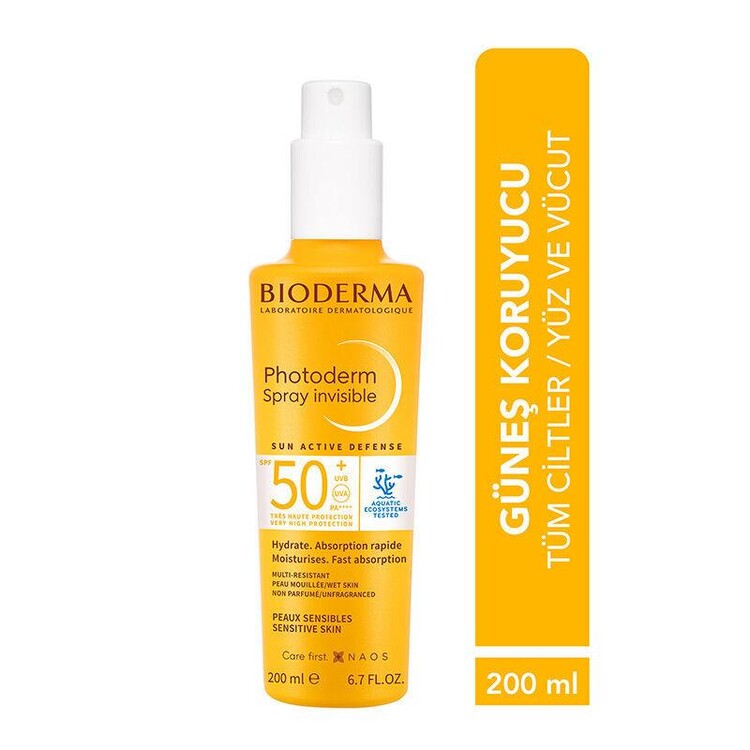 Bioderma - Bioderma Photoderm Spray SPF50+ Tüm Ciltler için Sprey Formda Yüksek Korumalı Güneş Kremi 200 Ml