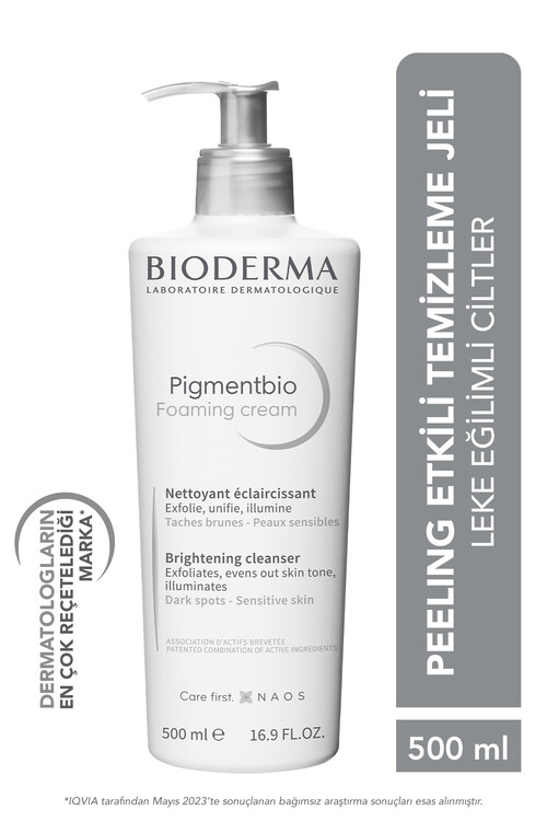 Bioderma - Bioderma Pigmentbio Foaming Cream Aydınlatıcı Peeling Etkili Yıkama Jeli (Yüz ve Vücut) 500 ml