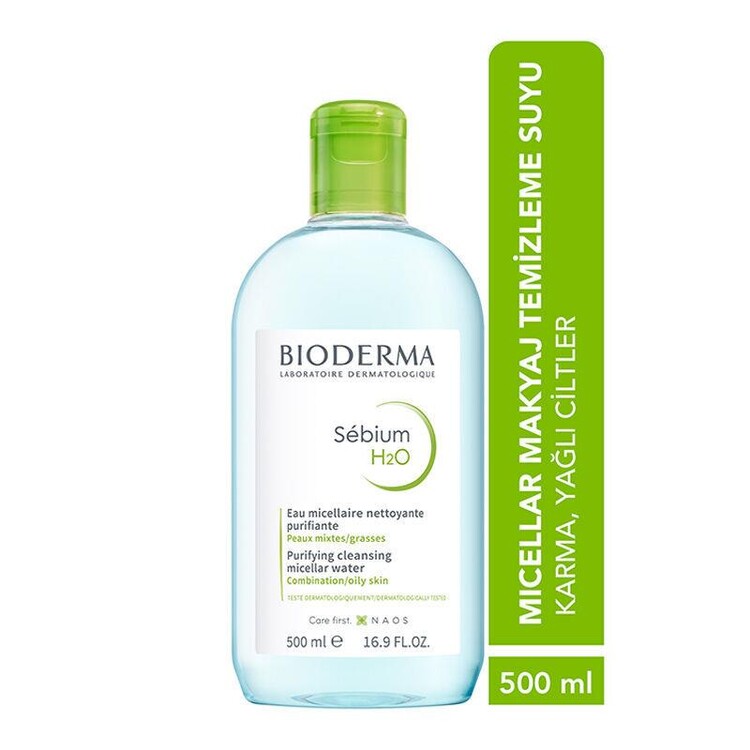 Bioderma - Bioderma Sebium H2O Yüz ve Makyaj Temizleme Suyu 500 ml