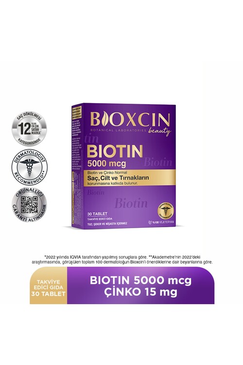 Bioxcin Biotin 5.000 Mcg 30 Tablet - Biotin + Çink