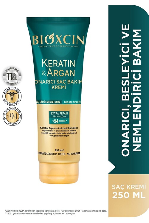 Bioxcin - Bioxcin Keratin Argan Onarıcı Saç Bakım Kremi 250 
