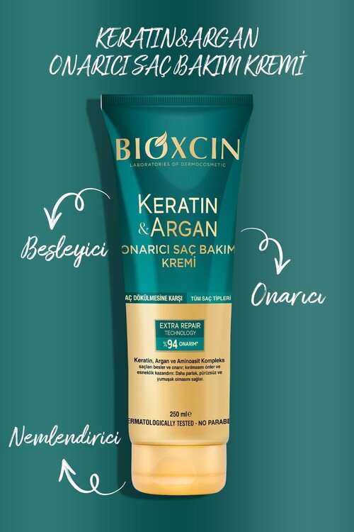 Bioxcin Keratin Argan Onarıcı Saç Bakım Kremi 250 