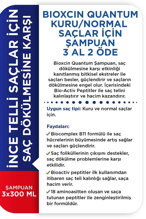 Bioxcin Quantum 3 Al 2 Öde Şampuan Kuru & Normal S