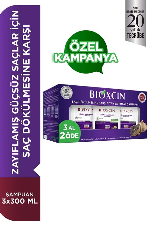 Bioxcin - Bioxcin Siyah Sarımsak Şampuanı 3x300ml Set