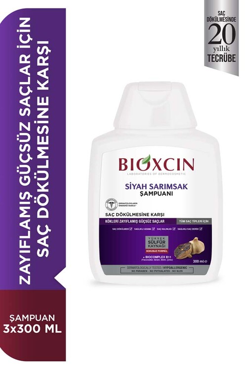 Bioxcin Siyah Sarımsak Şampuanı 3x300ml Set