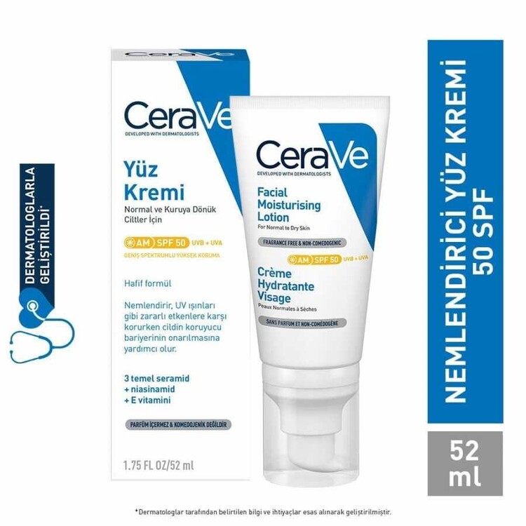 CeraVe SPF 50 Güneş Korumalı Yüz Kremi 52 ml