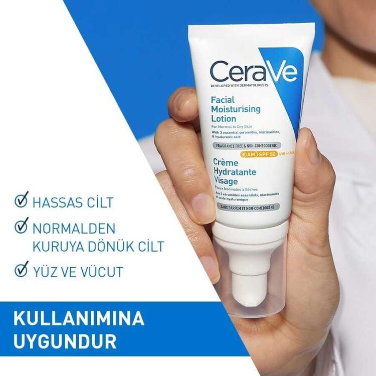 CeraVe SPF 50 Güneş Korumalı Yüz Kremi 52 ml