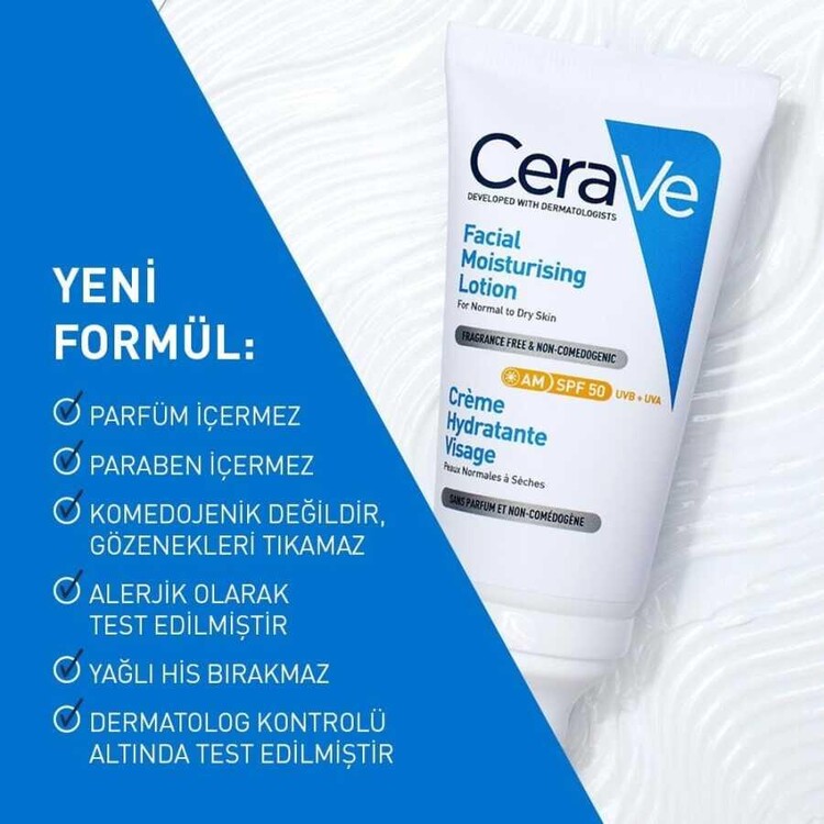 CeraVe SPF 50 Güneş Korumalı Yüz Kremi 52 ml