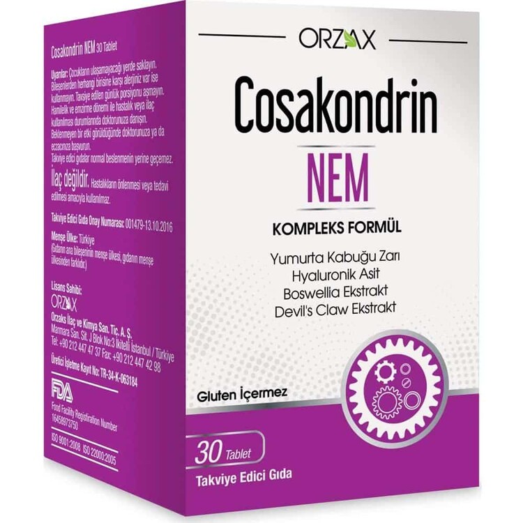 Orzax - Orzax Cosakondrin Nem 30 Tablet