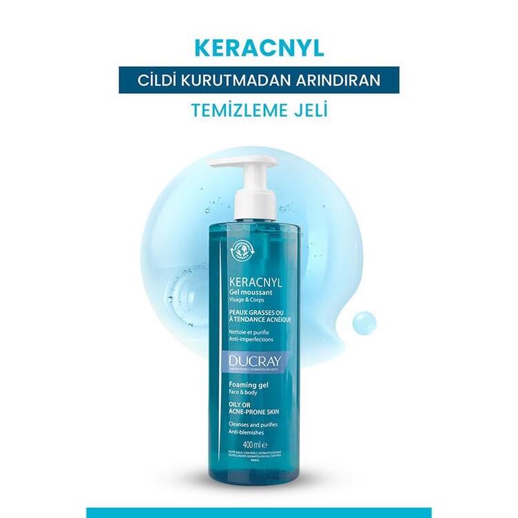 Ducray Keracnyl Yağlı Ciltler İçin Temizleme Jeli 400 ml