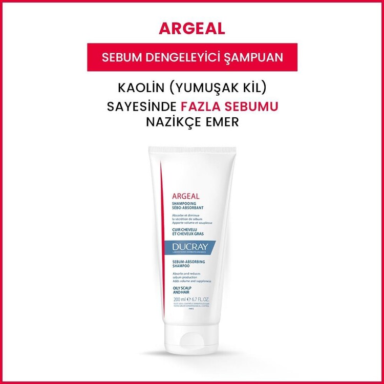 Ducray Argeal Yağlı Saçlar İçin Şampuan 200 ml