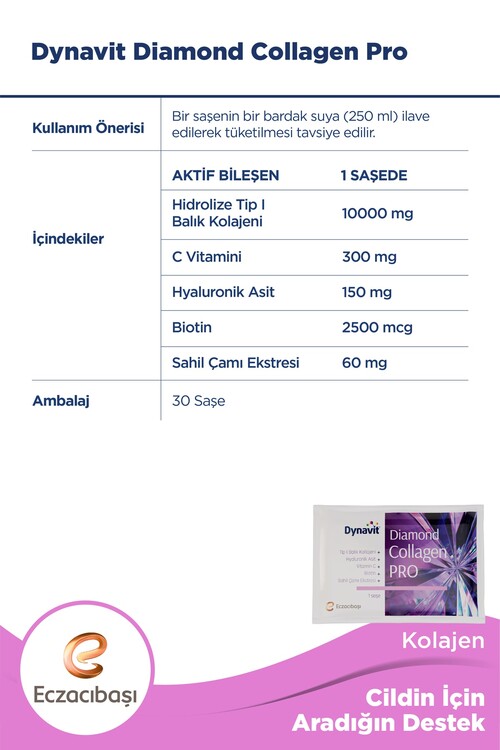 Dynavit Diamond Collagen Pro Çilek Aromalı Hidroli
