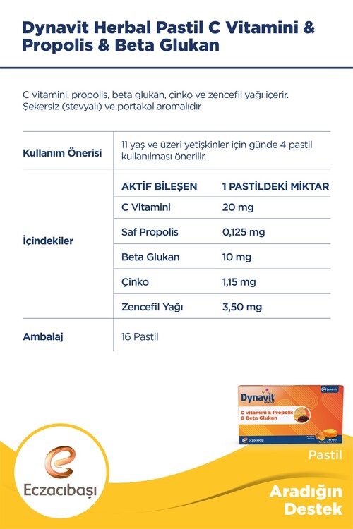 Dynavit Herbal Vitamin C & Propolis pastil