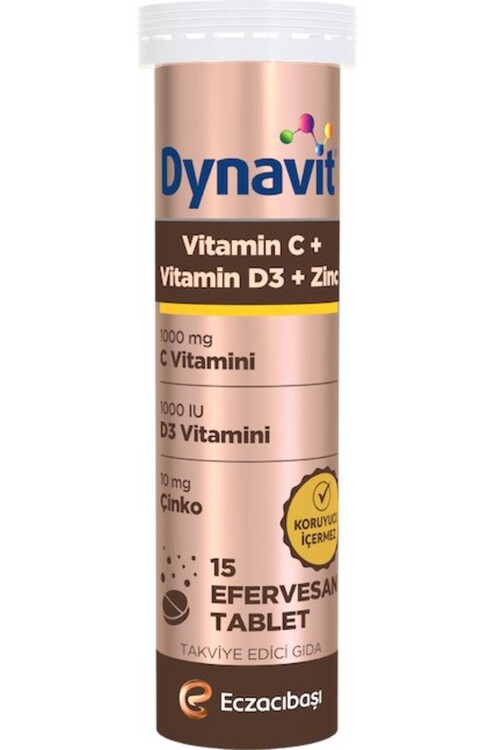 Dynavit - Dynavit Vitamin C + Vitamin D3 + Çinko 15 Efervesa