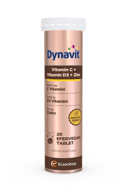 Dynavit Vitamin C + Vitamin D3 + Çinko Zinc Tablet