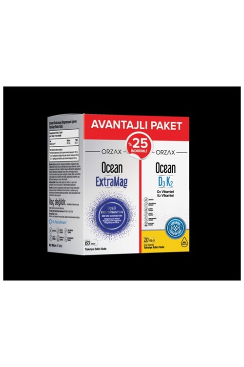 Ocean - Extramag 60 Tablet + Ocean D3 K2 20 ml %25 Kofre