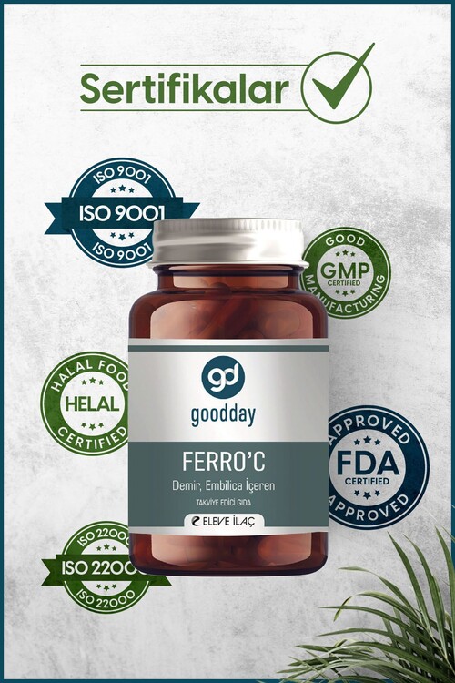 Goodday Ferro C 17 Mg 60 Kapsül Takviye Edici Gıda