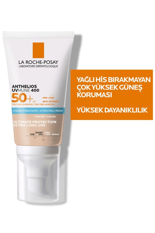 La Roche-Posay Anthelios UVmune SPF 50+ Yüksek Koruma Tinted Yüz Güneş Kremi Hassas Ciltler İçin 50 ml