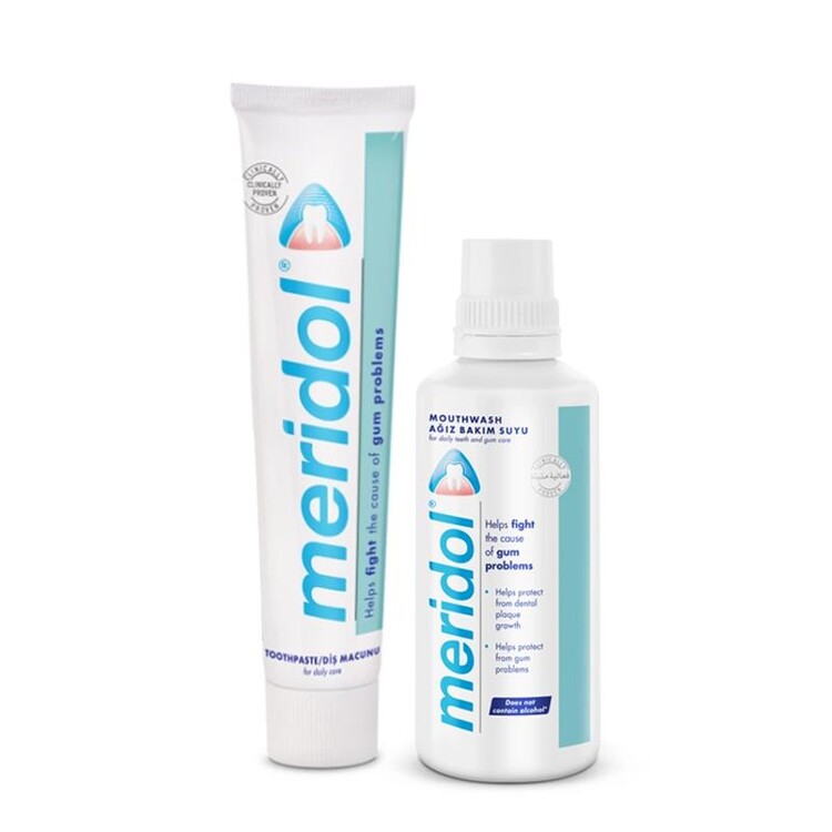 Meridol - Meridol Diş Macunu + Ağız Bakım Suyu Fırsat Paketi