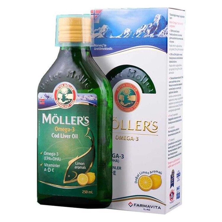Moller′s - Möllers Omega 3 Limonlu Balık Yağı Şurubu 250 ml