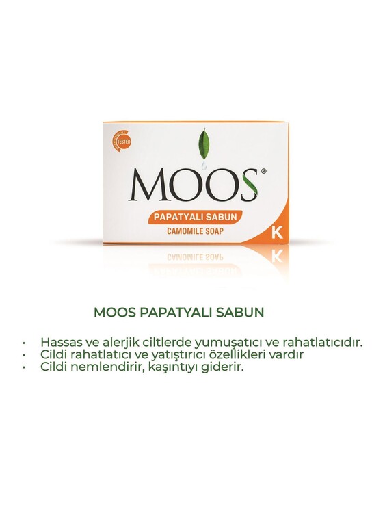 Moos 5'li Doğal Sabun Seti (İyotlu, Papatyalı, Çay Ağacı Yağlı, Gliserinli, Kükürtlü)