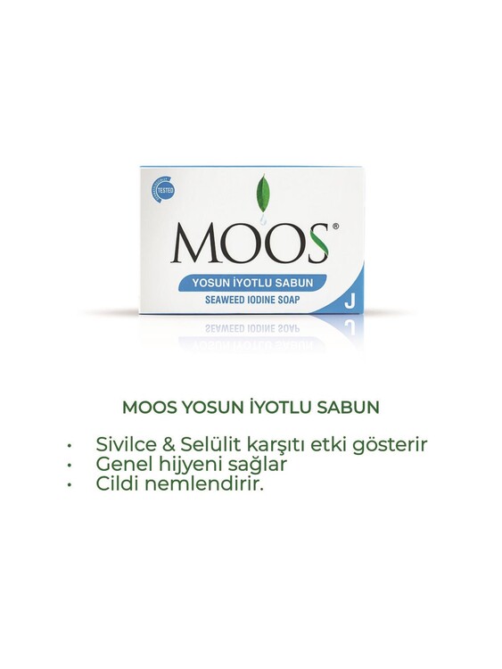 Moos 5'li Doğal Sabun Seti (İyotlu, Papatyalı, Çay Ağacı Yağlı, Gliserinli, Kükürtlü)