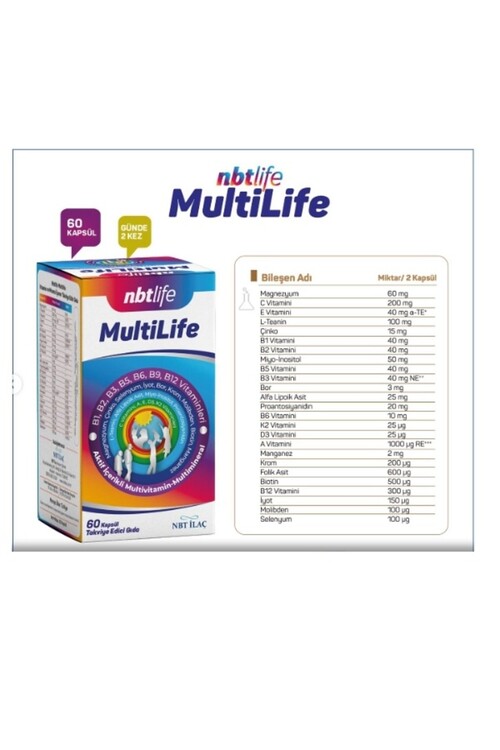 NBT Life Multilife Aktif İçerikli Multivitamin 60k
