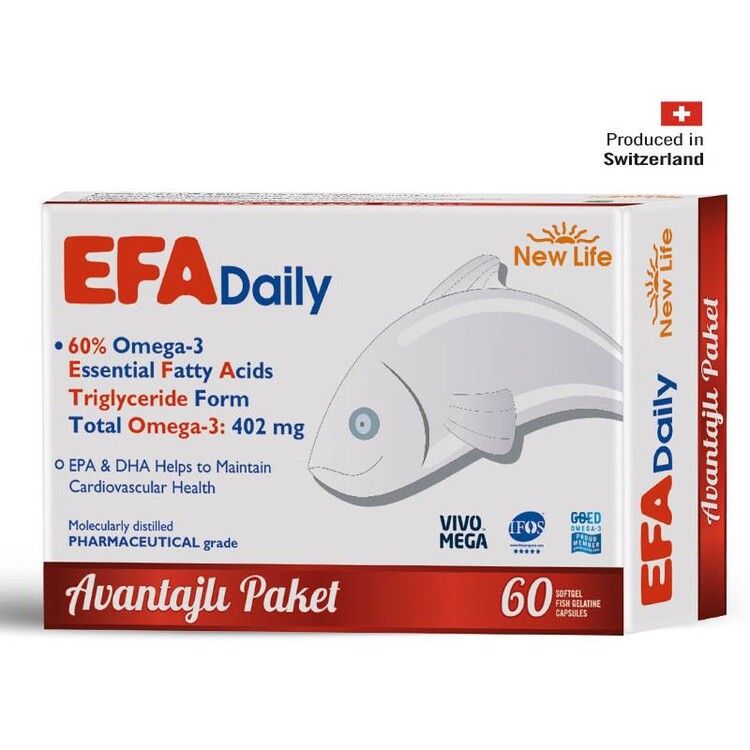 New Life EFA Daily Takviye Edici Gıda 60 Kapsül