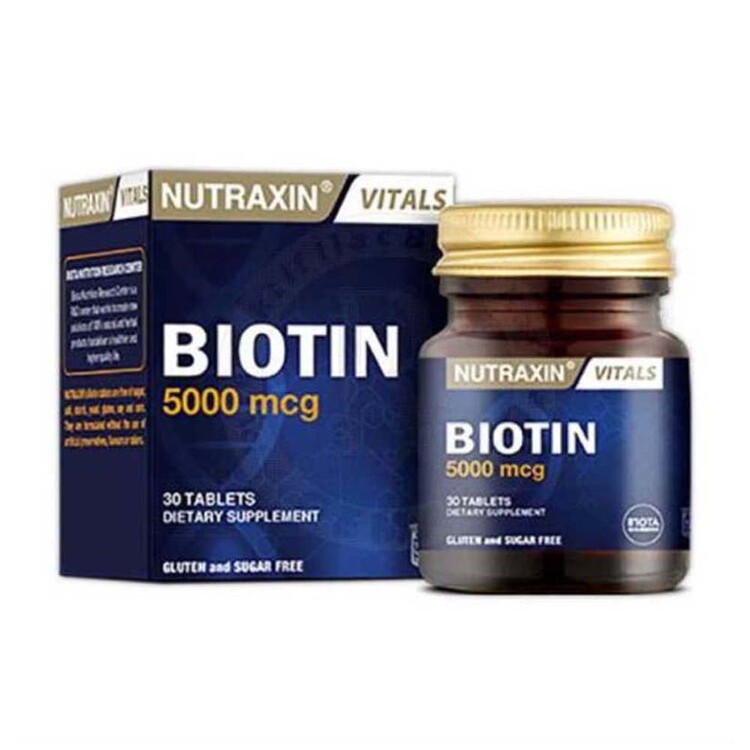 Nutraxin - Nutraxin Biotin 5000 mcg Takviye Edici Gıda 30 Tab
