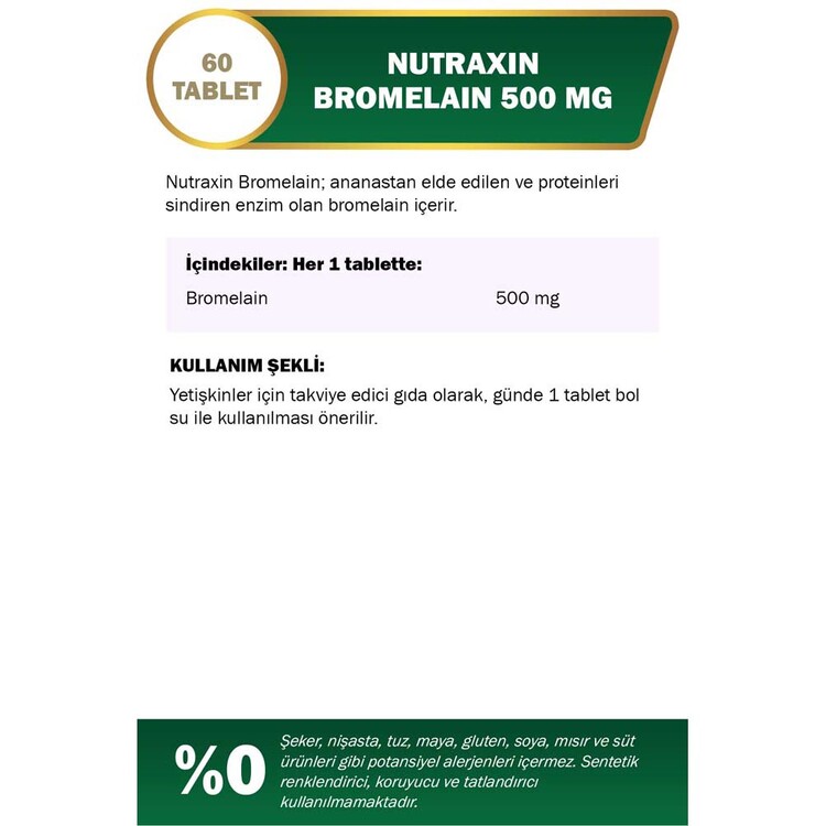 Nutraxin Bromelain 60 Tablet