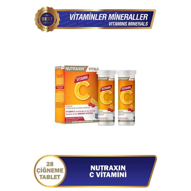 Nutraxin - Nutraxin C Vitamini 28 Çiğnemebilir Tablet