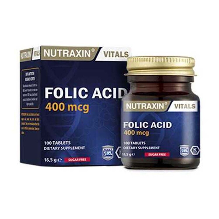 Nutraxin - Nutraxin Folic Acid 400 mcg 100 Tablet