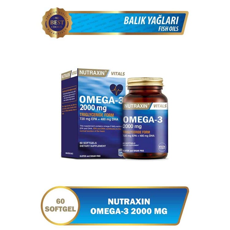 Nutraxin - Nutraxin Omega-3 2000 mg 60 Kapsül