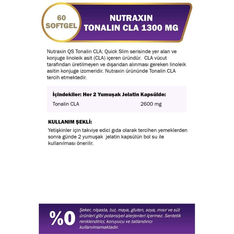 Nutraxin Quick Slim Tonalin Cla 60 Softgels