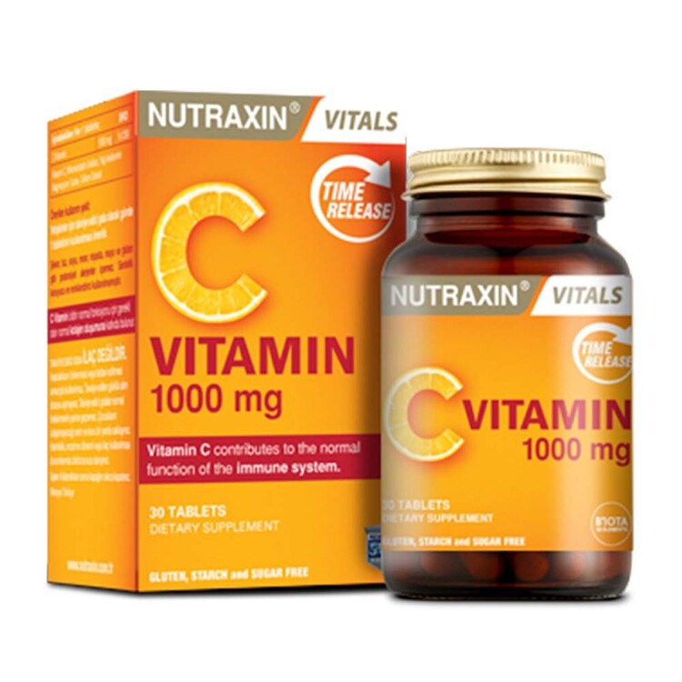 Nutraxin - Nutraxin Vitamin C 1000 mg Takviye Edici Gıda 30 T
