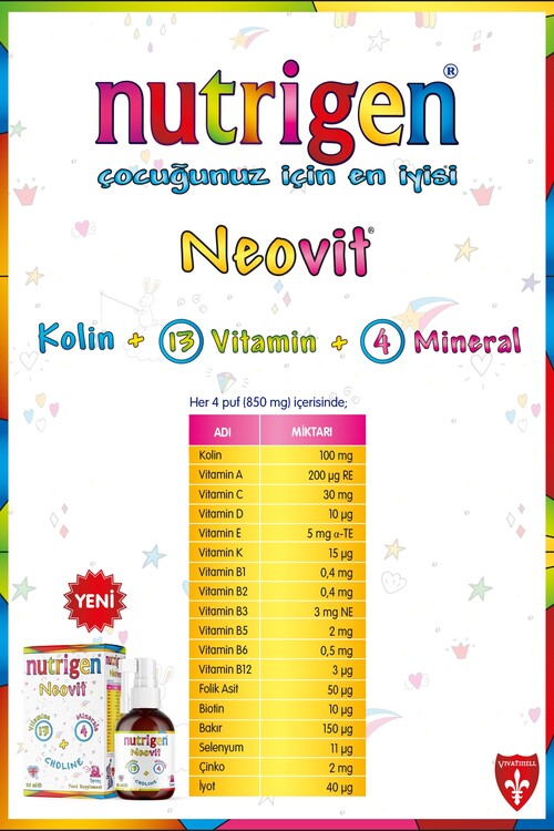 Nutrigen Neovit Neonatal Kolinli Vitamin Mineral 