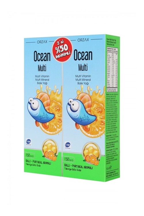 Ocean - Ocean Multi Şurup Ballı Portakal Aromalı 2li