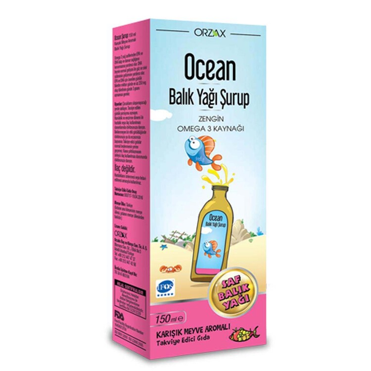 Ocean - Ocean Omega 3 Karışık Meyveli Balık Yağı Şurubu 15