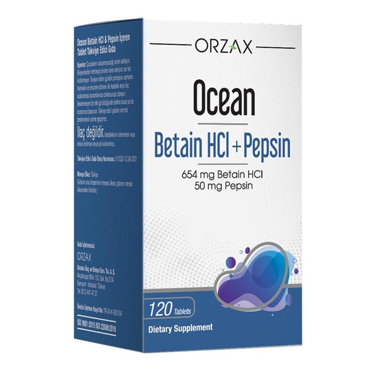 Orzax Ocean Betain HCI+ Pepsin Takviye Edici Gıda 