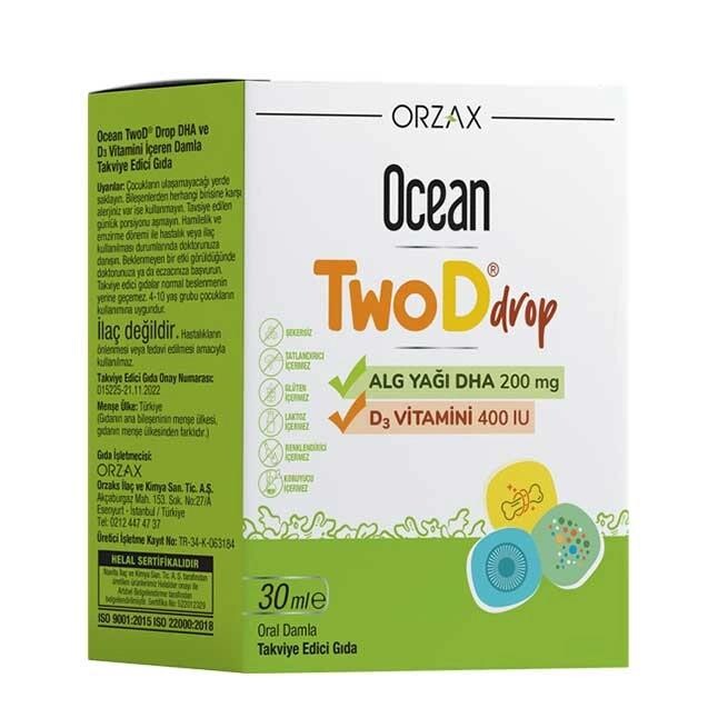 Ocean - Orzax Ocean TwoD Drop D3 Vitamini 400 IU 30 ml