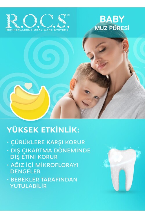 R.O.C.S. Baby 0-3 Yaş Muz Püresi Tadında Bebek Diş