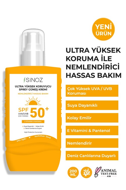 Sinoz - Sinoz Spf 50 Ultra Yüksek Koruyucu Vücut Güneş Kre
